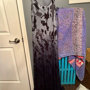 Michael Lauren Black and Gray Maxi Dress